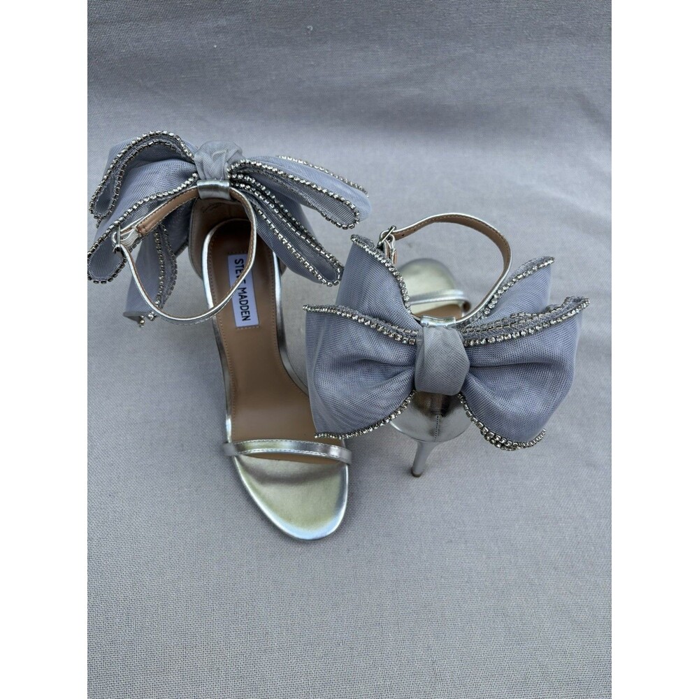 Steve Madden Benni-R Rhinestone Embellished Bow Back Dress Sandals Size 9